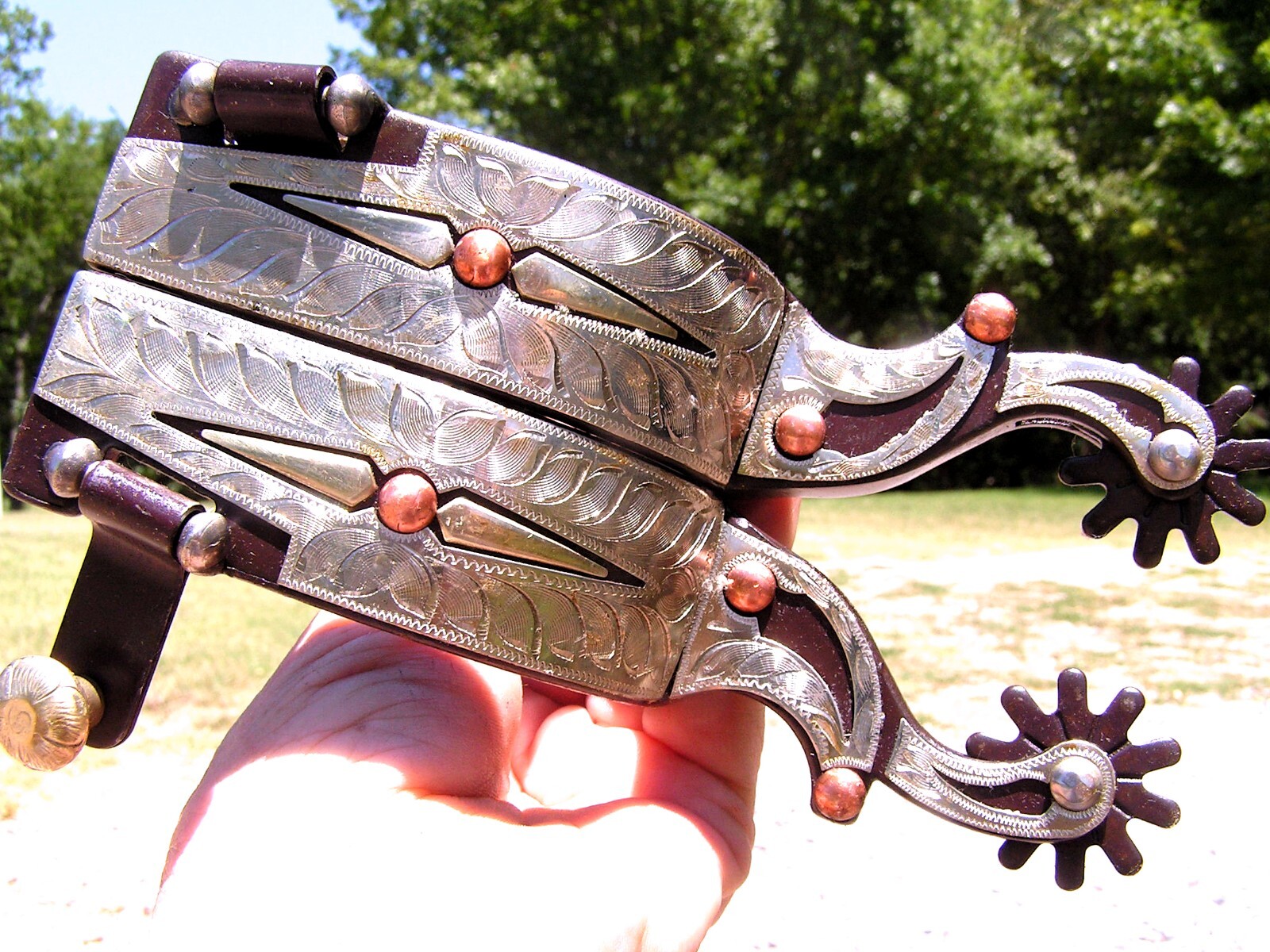 Men's show spurs WITH leather straps