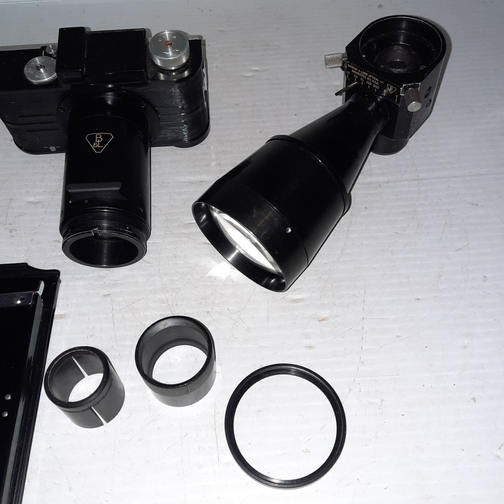 Vintage Antique Bausch & Lomb Microscope Camera Set in Case