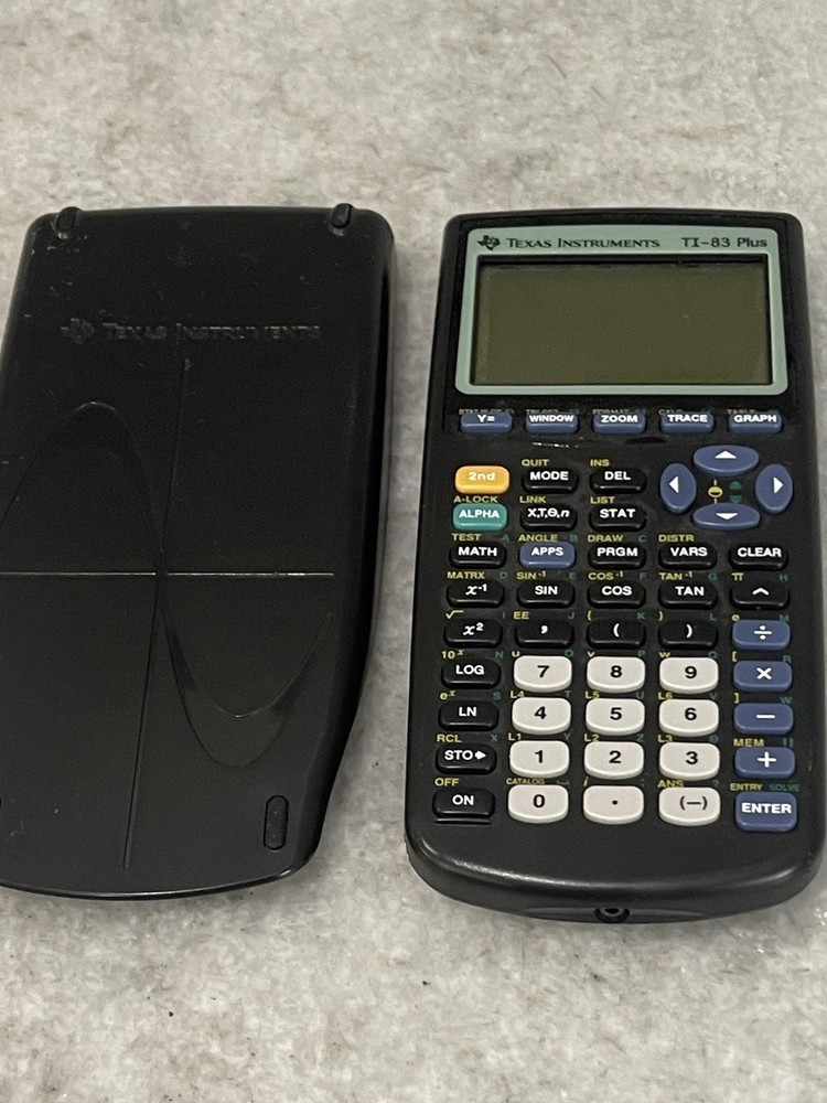 Texas Instruments TI-83 Plus Graphing Calculator W Slide Cover Math School
