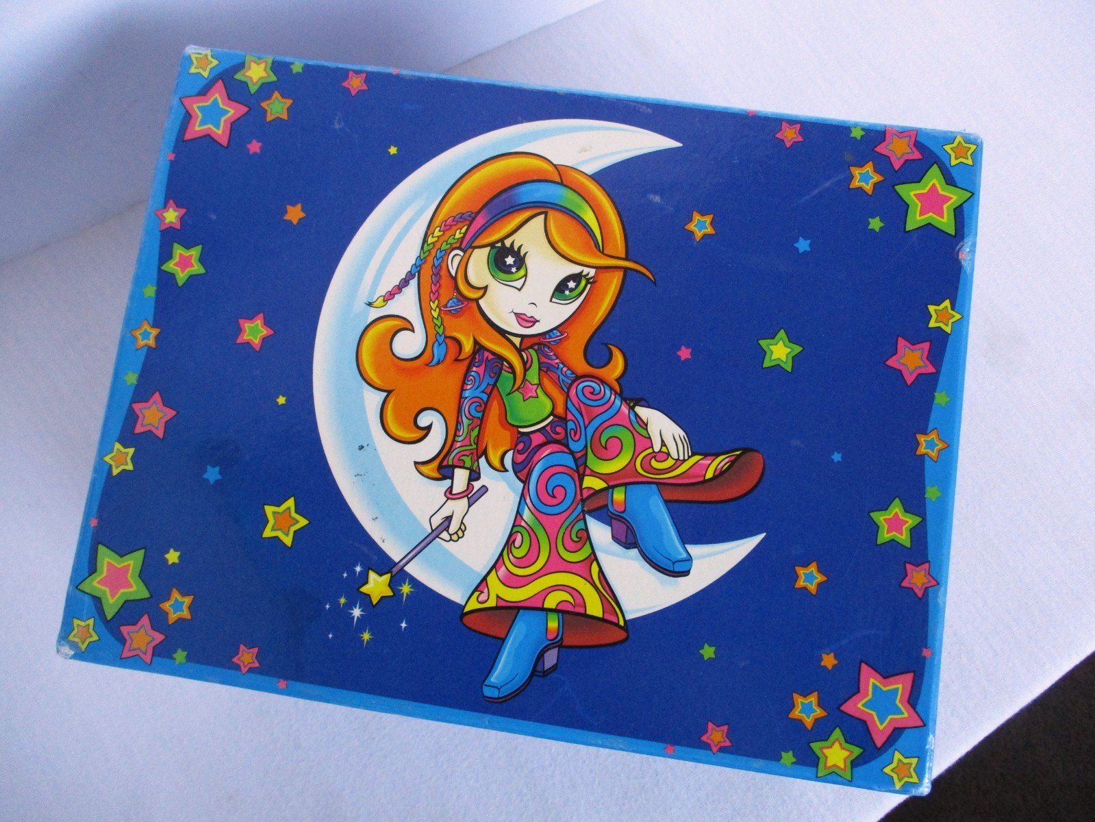 Lisa Frank Girls Keepsake Jewelry Stationery Box Organizer Hippie Moon Star Girl
