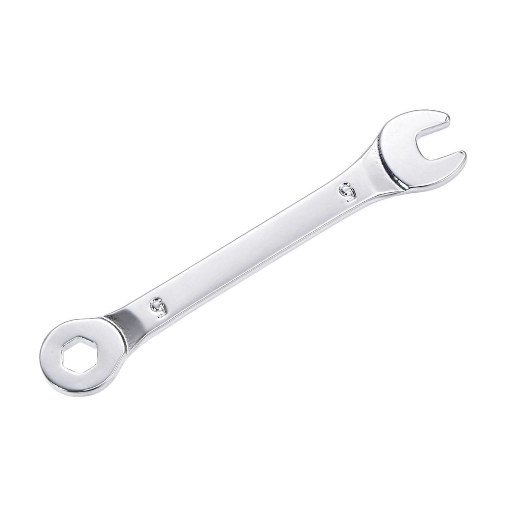 Thin Combination Wrench with Offset 6-Point End and Angled Open End 5mm