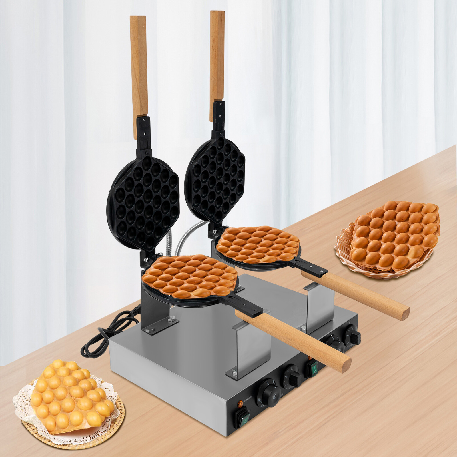 Double-head Commercial Waffle Making Machine Honeycomb Egg Waffle Making Machine