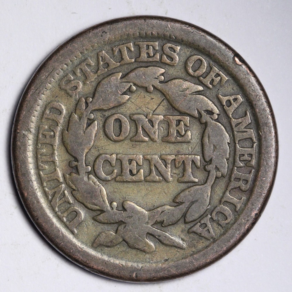 1848 Braided Hair Large Cent CHOICE VG E368 YNC