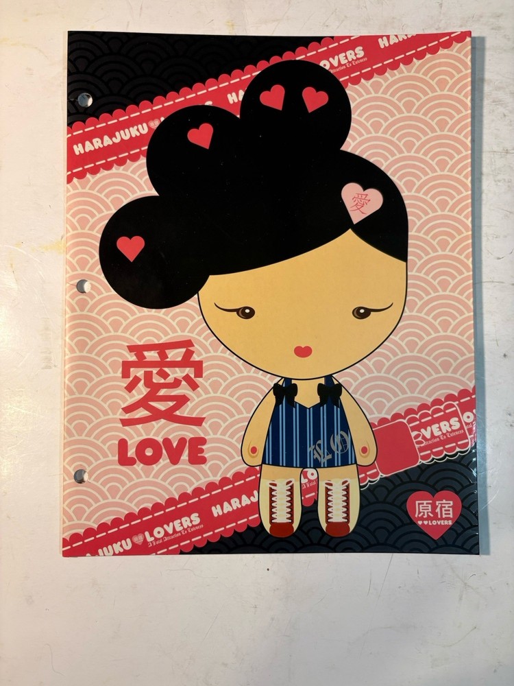3 Harajuku Lovers Two Pocket Folder ~ Prep School.