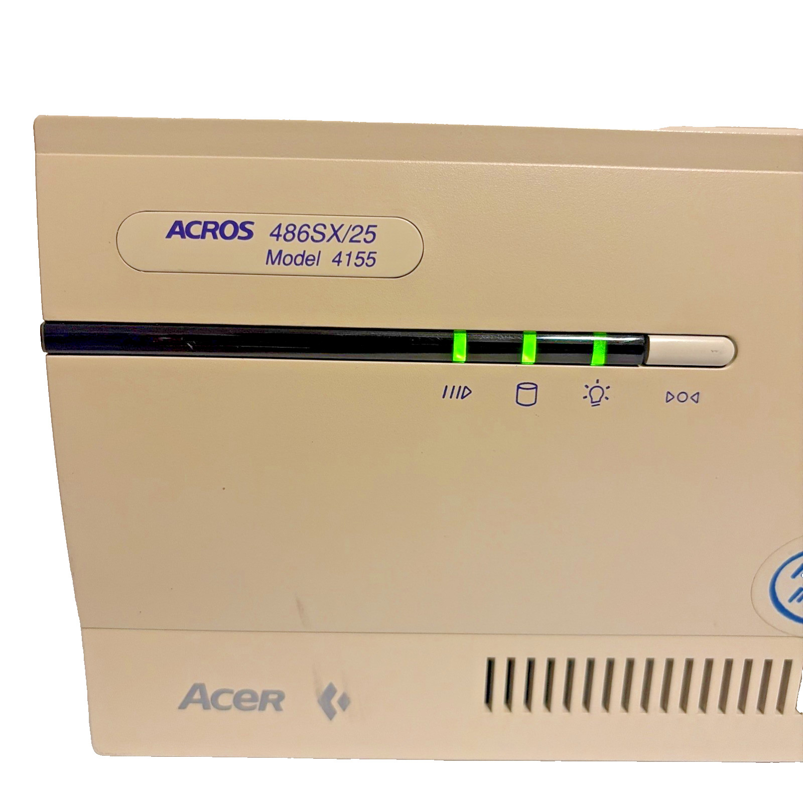 1992 Acer Acros 486SX/25 Model 4155 PC Computer PZ25D