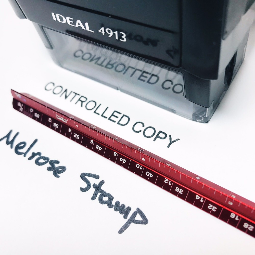 Controlled Copy Rubber Stamp Black Ink Self Inking Ideal 4913