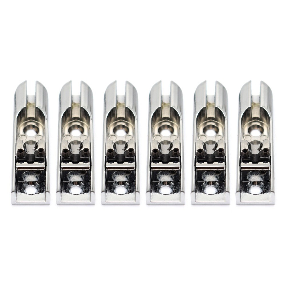6 String Electric Bass Individual Tailpiece Single String Bass Bridge Silver-6Pc