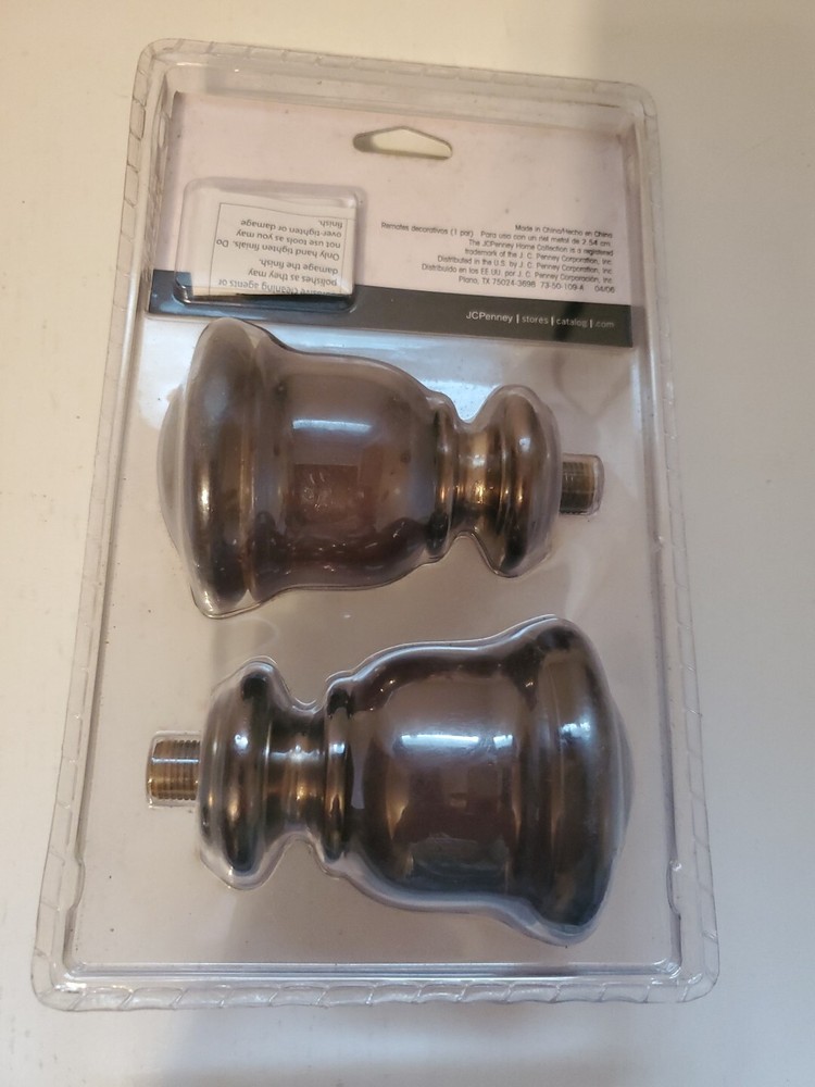 JCPenney Studio Home Collection Finials for 1" Diameter Rods Java
