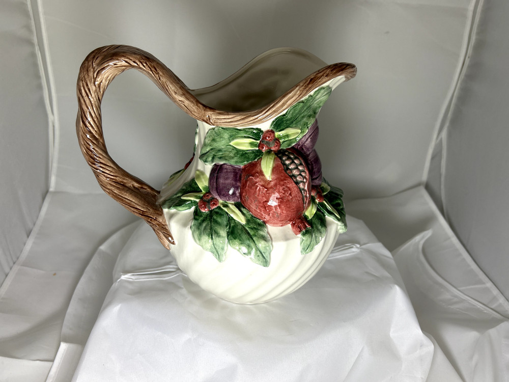 Fitz & Floyd 1992 Winter Fruit 2 1/2 Quart Pitcher - Excellent Condition