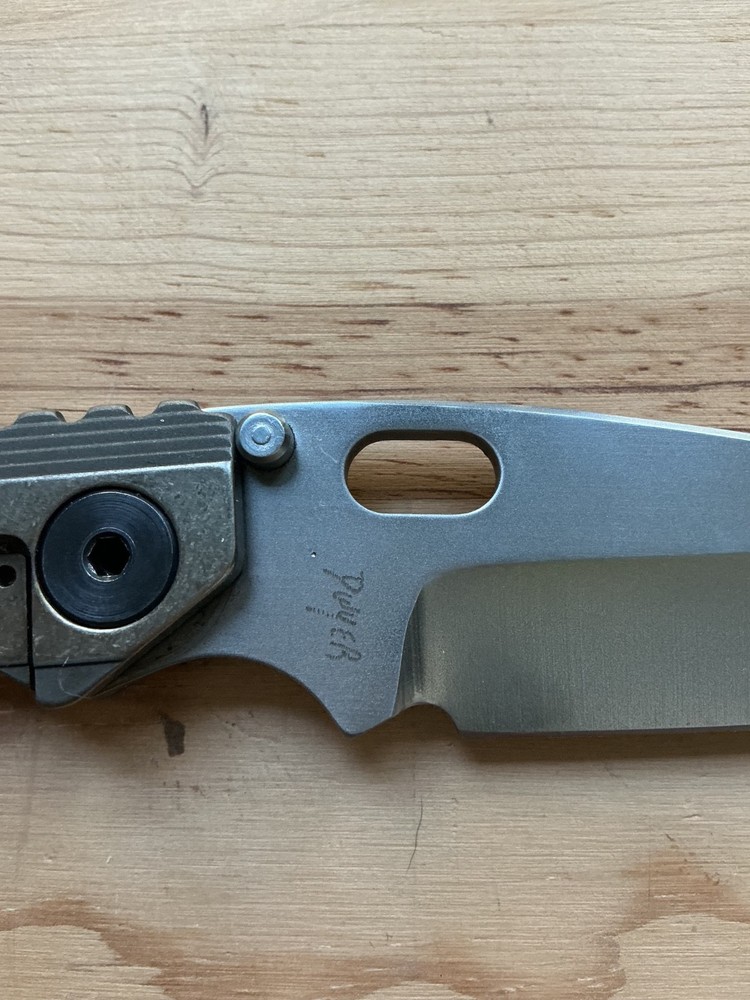 Dwayne Dwyer Custom SNG Drop Point, Chisel Blade, Stepped TI Handle.