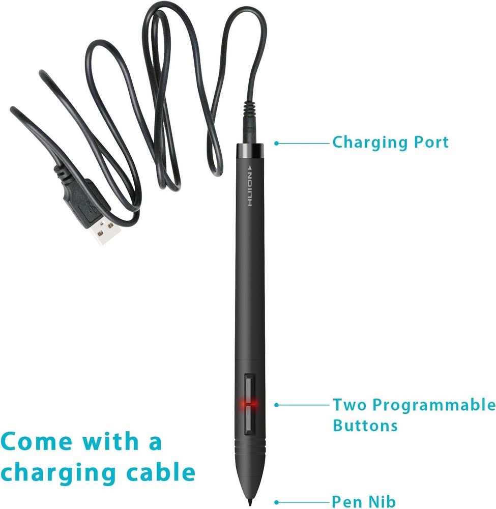P80 Rechargeable Digital Stylus for Graphics Tablets - Lightweight & Versatile