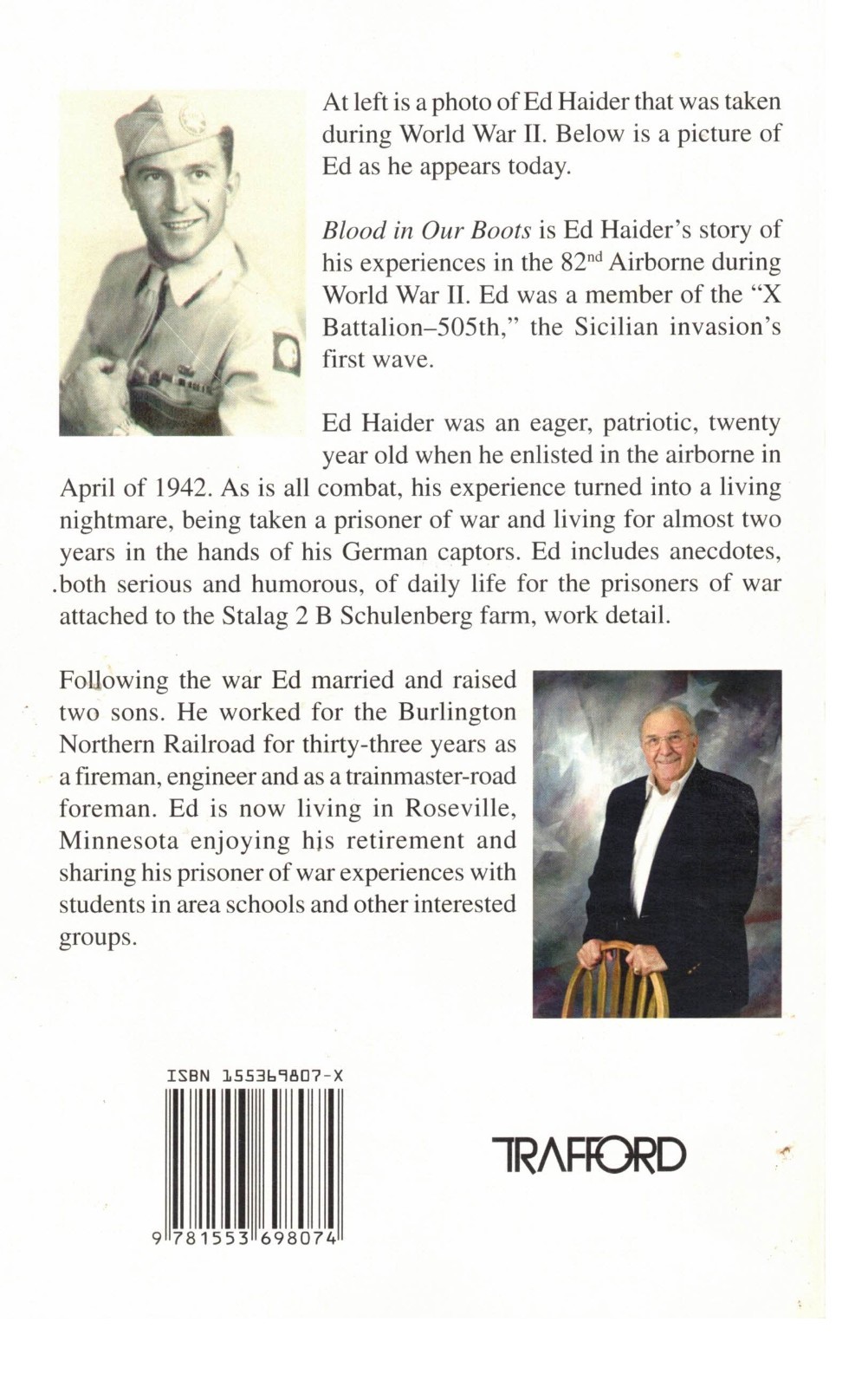 BLOOD IN OUR BOOTS - 504th PIR - 82nd Airborne Memoir - Edward Hajer - SIGNED !