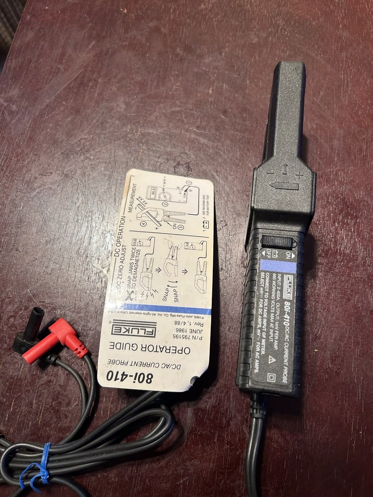 FLUKE Clamp On AC/DC Current Probe Model 801-410