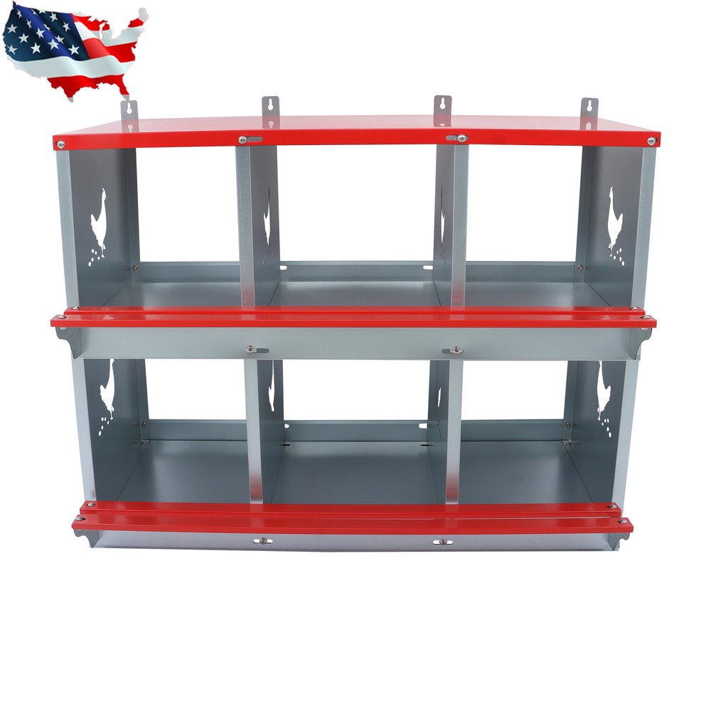 Galvanized Steel Chicken Laying Boxes 6 Compartment Nesting Boxes for Chickens