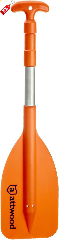 Emergency Telescoping Paddle for Boating Orange Adjustable Safety Oar - US