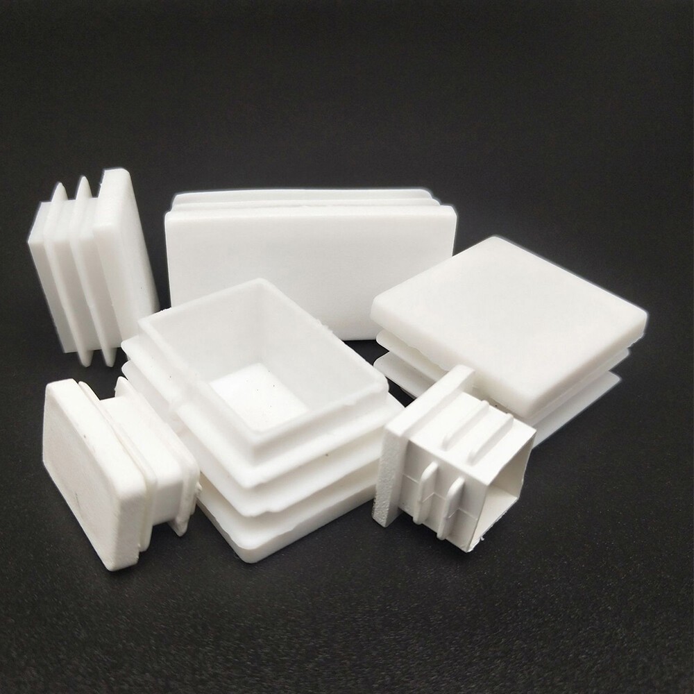 Rectangle,Square Plastic Blanking End Cap Pipe Tube Insert Plug Bung White,Black