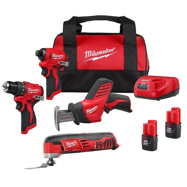Milwaukee M12 Subcompact Brushless 4-PieceCombo Kit