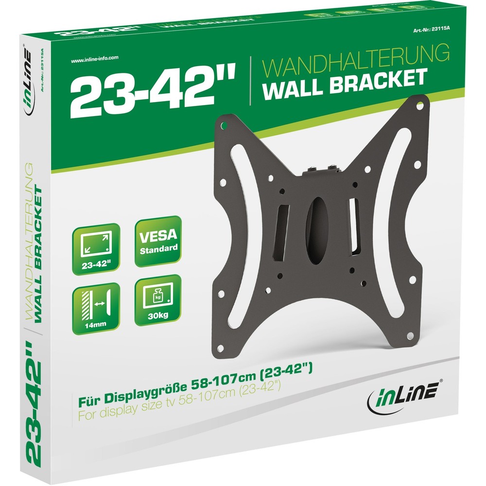 InLine Flat Panel Wall Bracket 23-42" Max.30kg Accessories 23115A