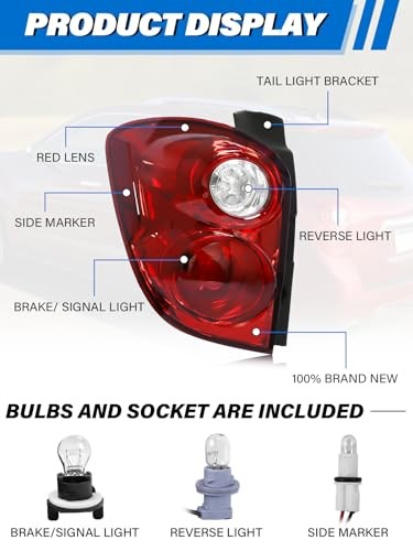 Tail Light Assembly Compatible with Chevy Equinox LEFT DRIVER SIDE 2010-2015
