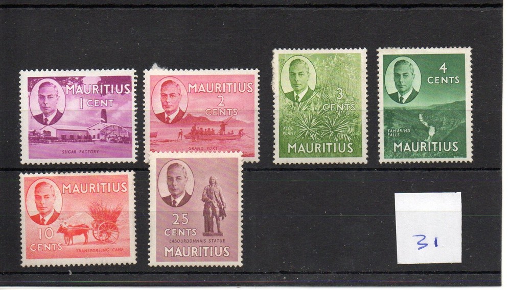 Mauritius - (31) - 1950 - Definitive  Selection - mint  - SG Cat £4
