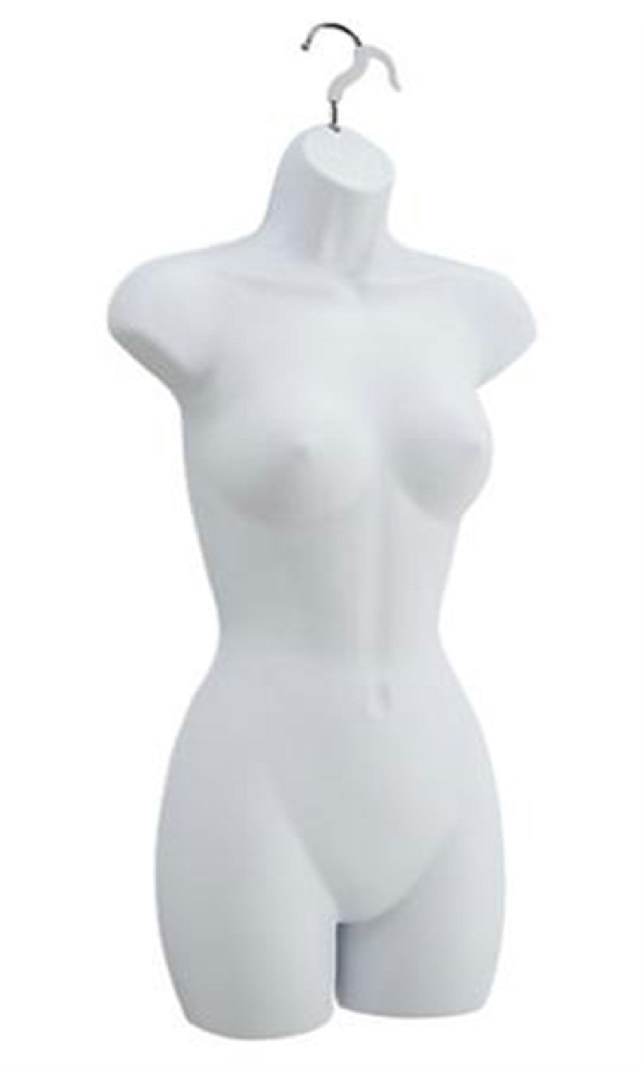 Clothing Form Hanging Female Display Torso Fits 5 to 10 Mannequin White Hollow
