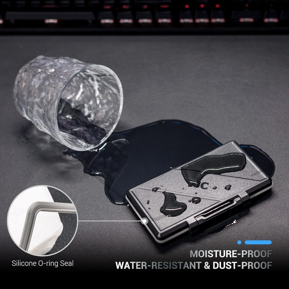 Secure Memory Card Holder with Water-Resistant Seal