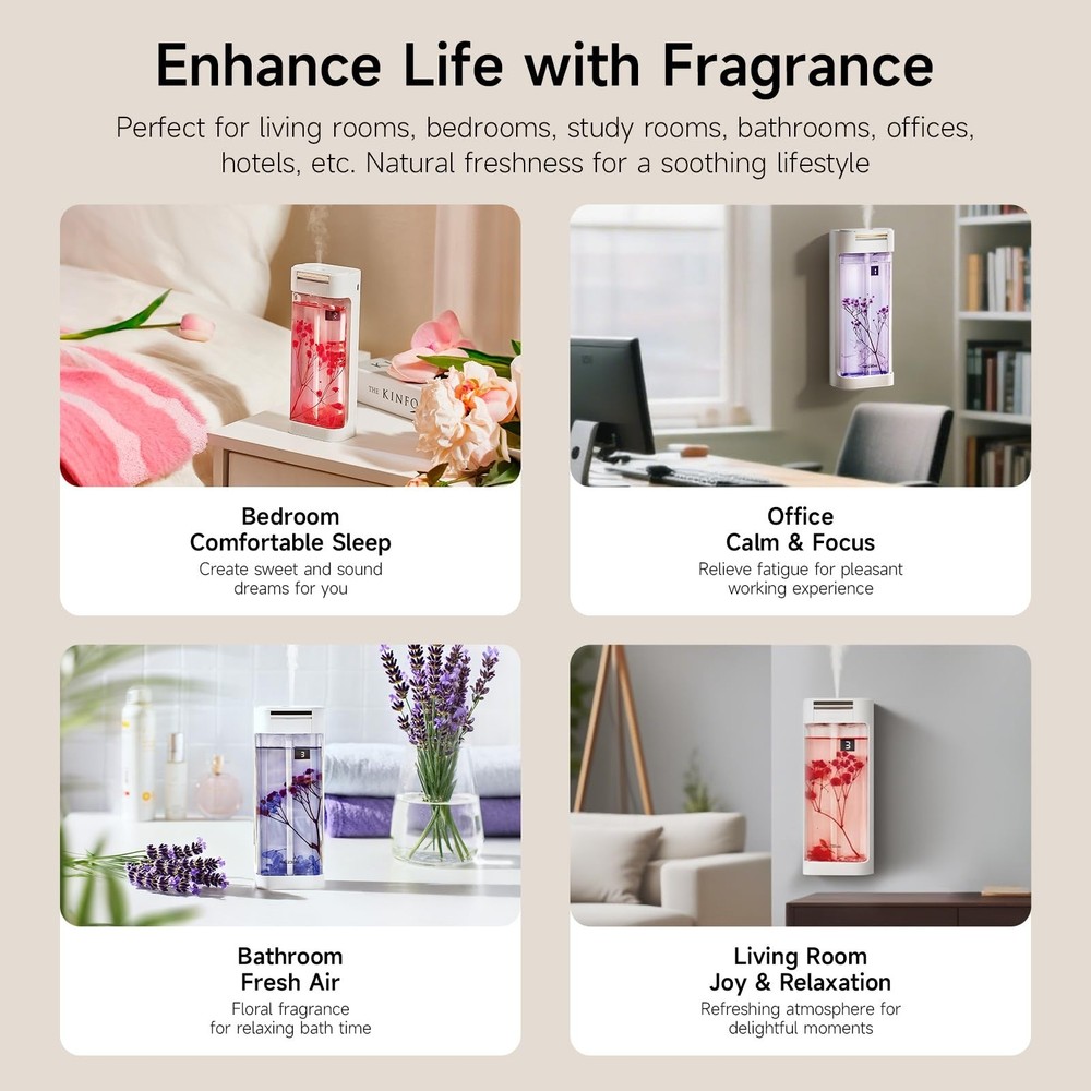 Smart Home Fragrance Diffuser - Waterless Aromatherapy Essential Oil Diffuser...