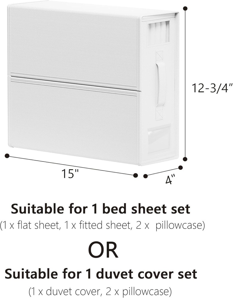 Linen Organizer and Storage 4 Piece Set - White