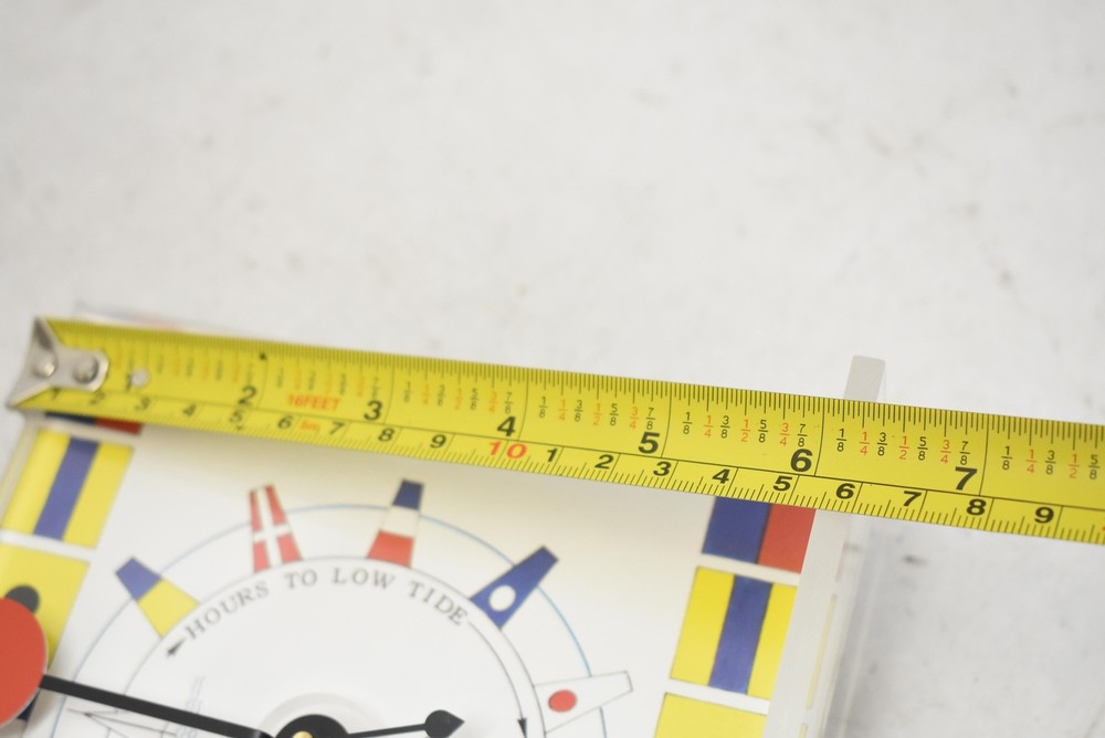 Tide Timer Nautical Flag Tide Clock Table Shelf Quartz 6in Plastic Multicolor
