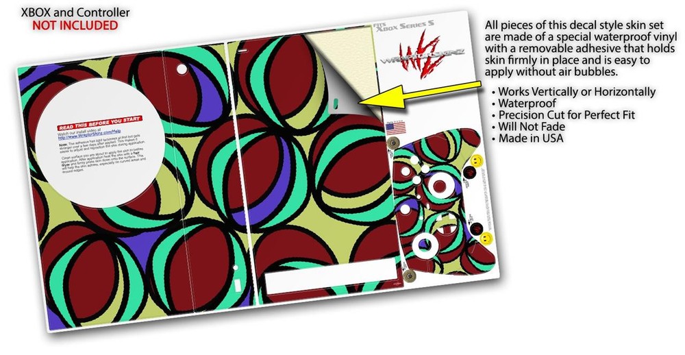 Skin Wrap for XBOX Series S Console Controller Crazy Dots 04