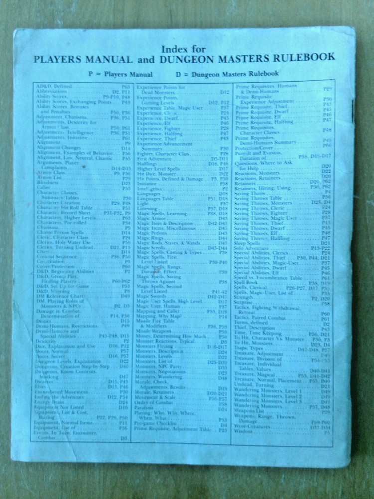 D&D Dungeon Masters Rulebook From basic box AD&D TSR Dungeons & Dragons