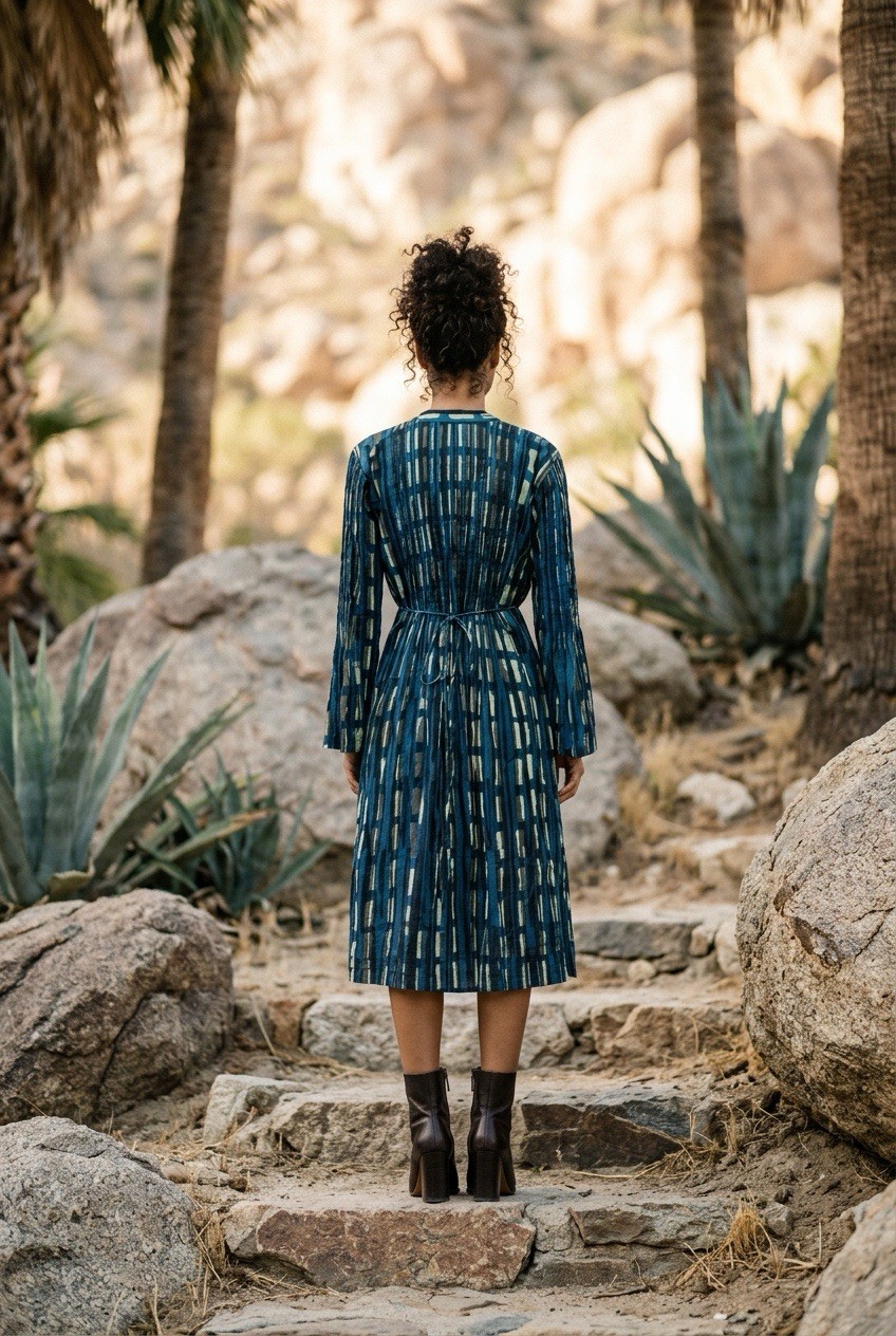 Aman Lamu Kenya Dress S/M Africa Timeless Peasant Boho Unique Flowy Tribal