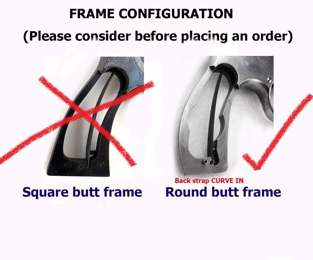 Conversion Grips for S&W, N FRAME ROUND BUTT, Rough Texture Opened Back