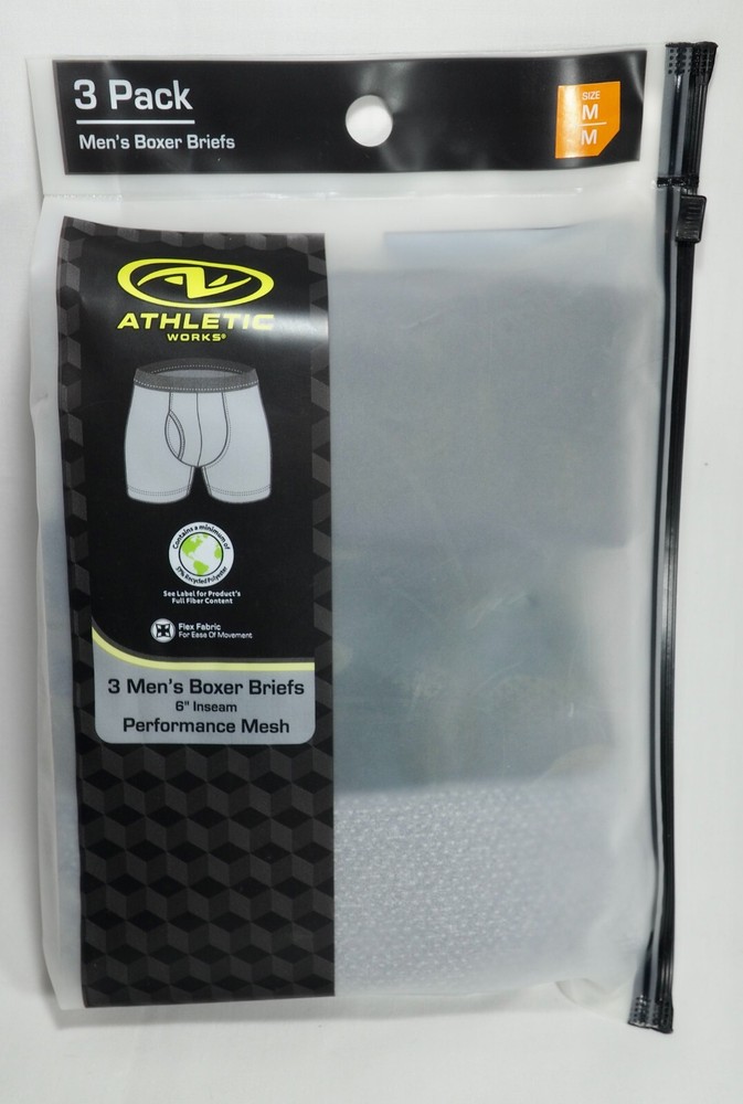 Medium (32-34) 3-Pack Athletic Works Men's Boxer Briefs
