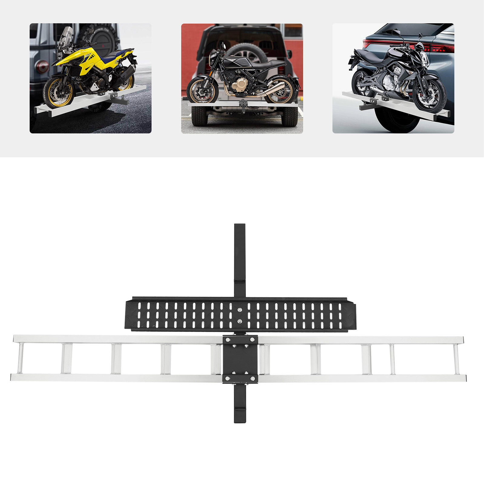 204kg/450lbs Motorcycle Carrier Aluminum Hitch Carrier For Dirt Bikes Bracket