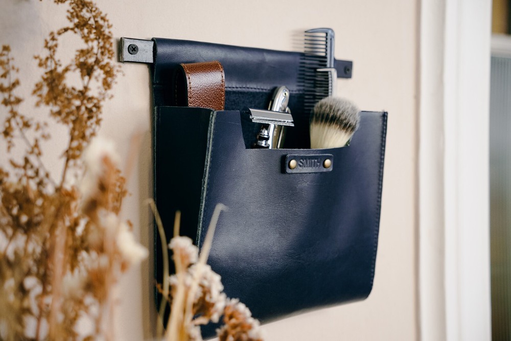 Medium Leather Wall Pocket Organizer