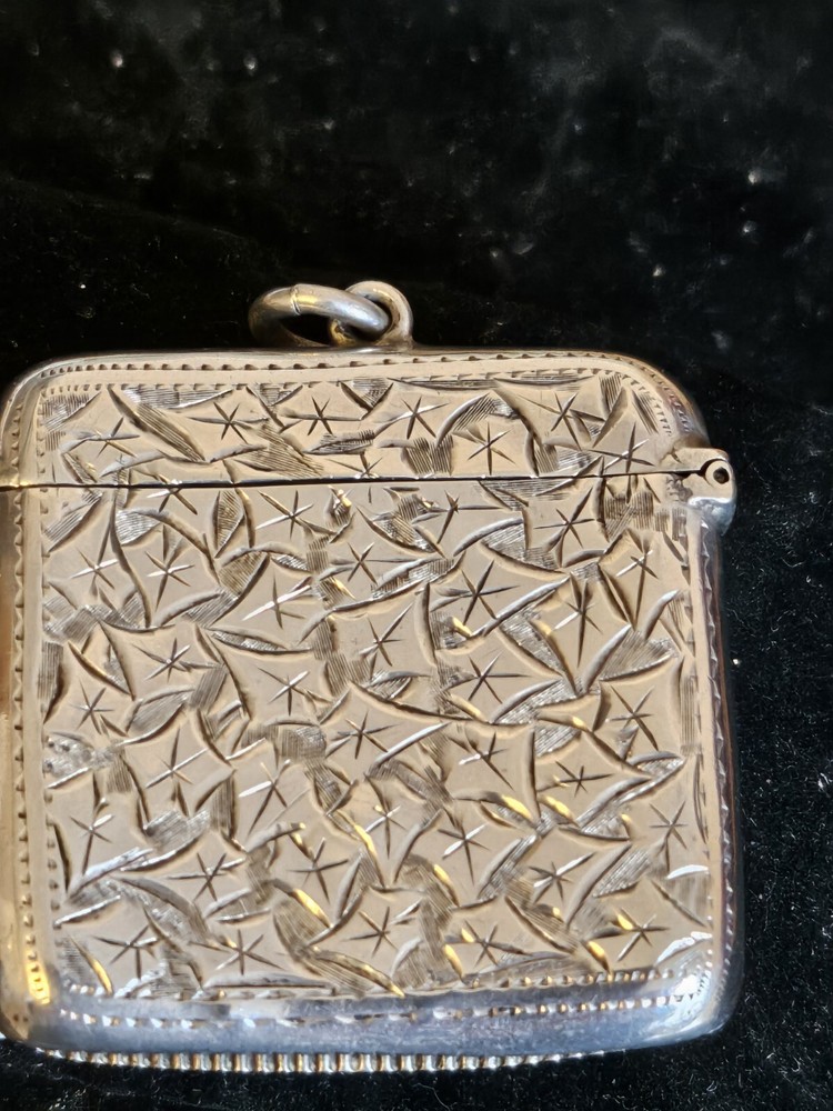 Antique Solid Silver Vesta Case C1903 Fully Hallmarked By Albert Jackson Birming