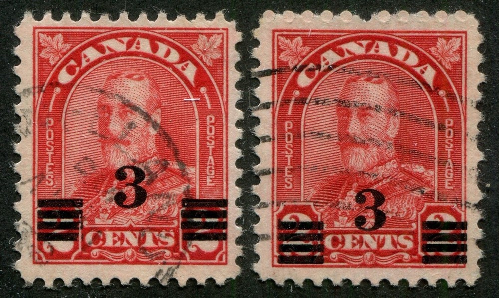 Canada #191 Used, High & Low Overprints