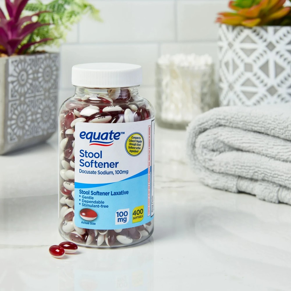Equate Laxative Softgels to Soften Stools, 100 mg, 400 Count