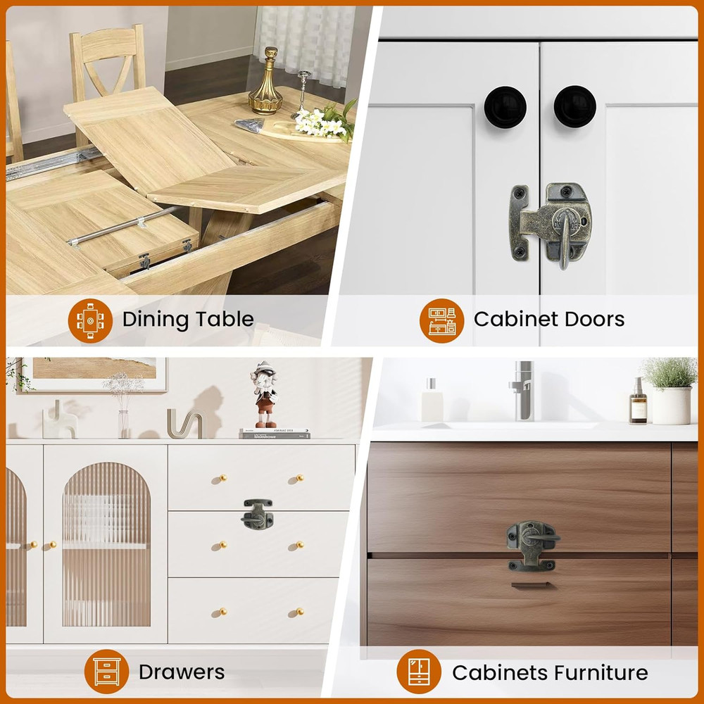 6 Sets Table Leaf Latch Lock Hardware Heavy Duty Dinging Training Foldable Table