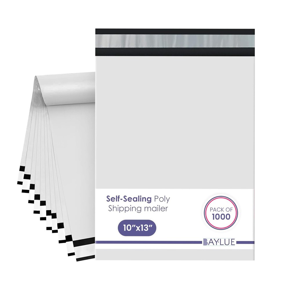 White Poly Mailers 10x13 inch 1000