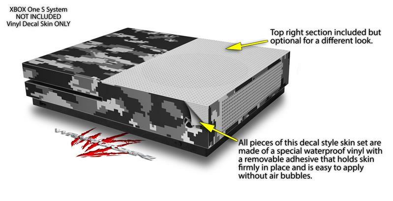 Skin XBOX One S Console Controller WraptorCamo Digital Camo Gray