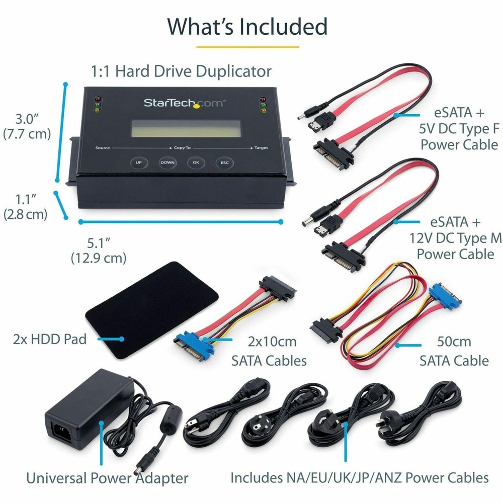 StarTech 2.5/3.5? SATA Hard Drive Duplicator w/ Multi HDD/SSD Image Backup