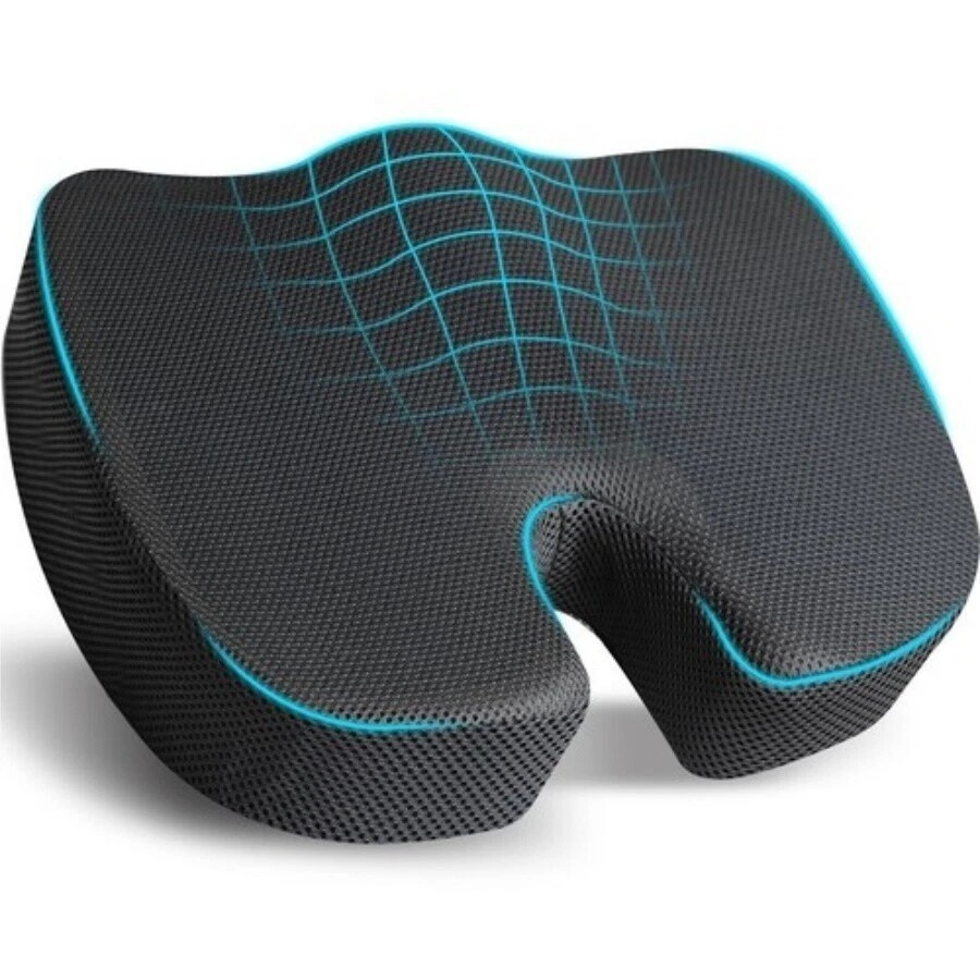 Seat Cushion, Memory Foam Chair Pad for Back Tailbone Pain Relief Black❤️