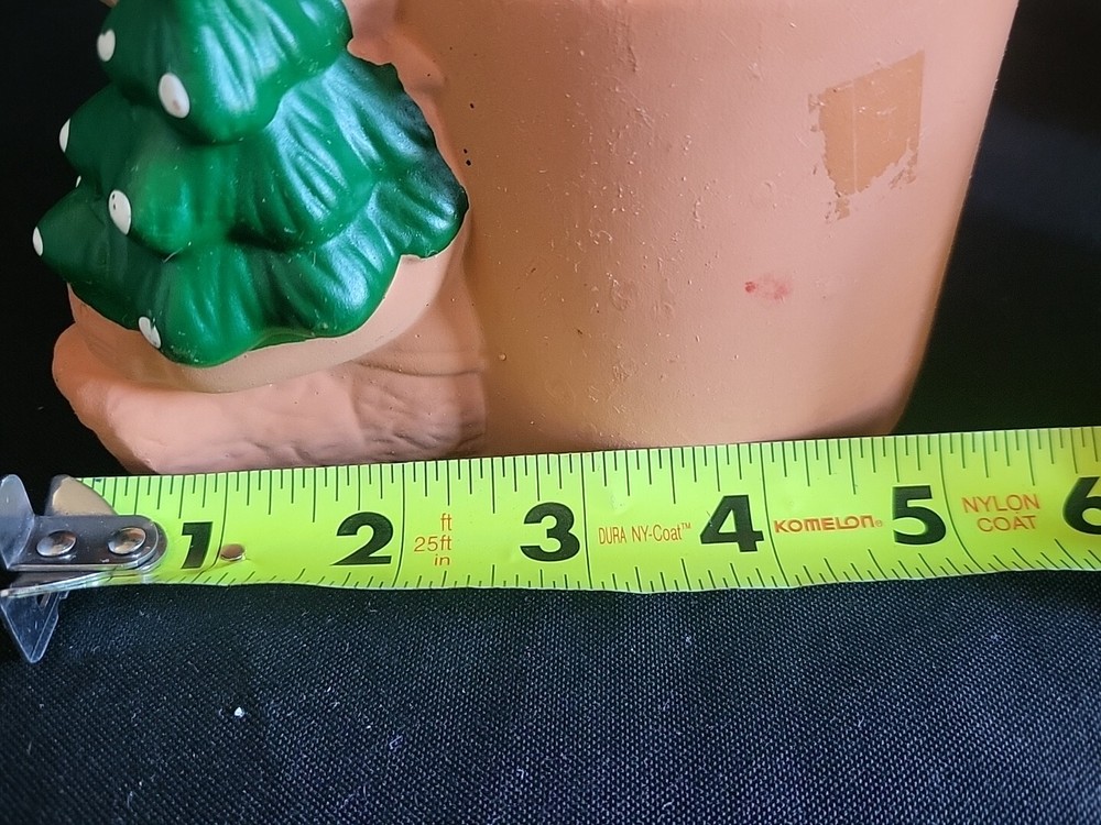 Vintage Christmas Bear Holding Tree Planter