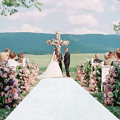 White Velvet Aisle Runner 2FTx15FT Wedding Ceremony Decor