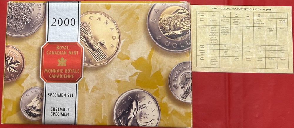 2000 Canada Bear Specimen Set Plus COA & Box