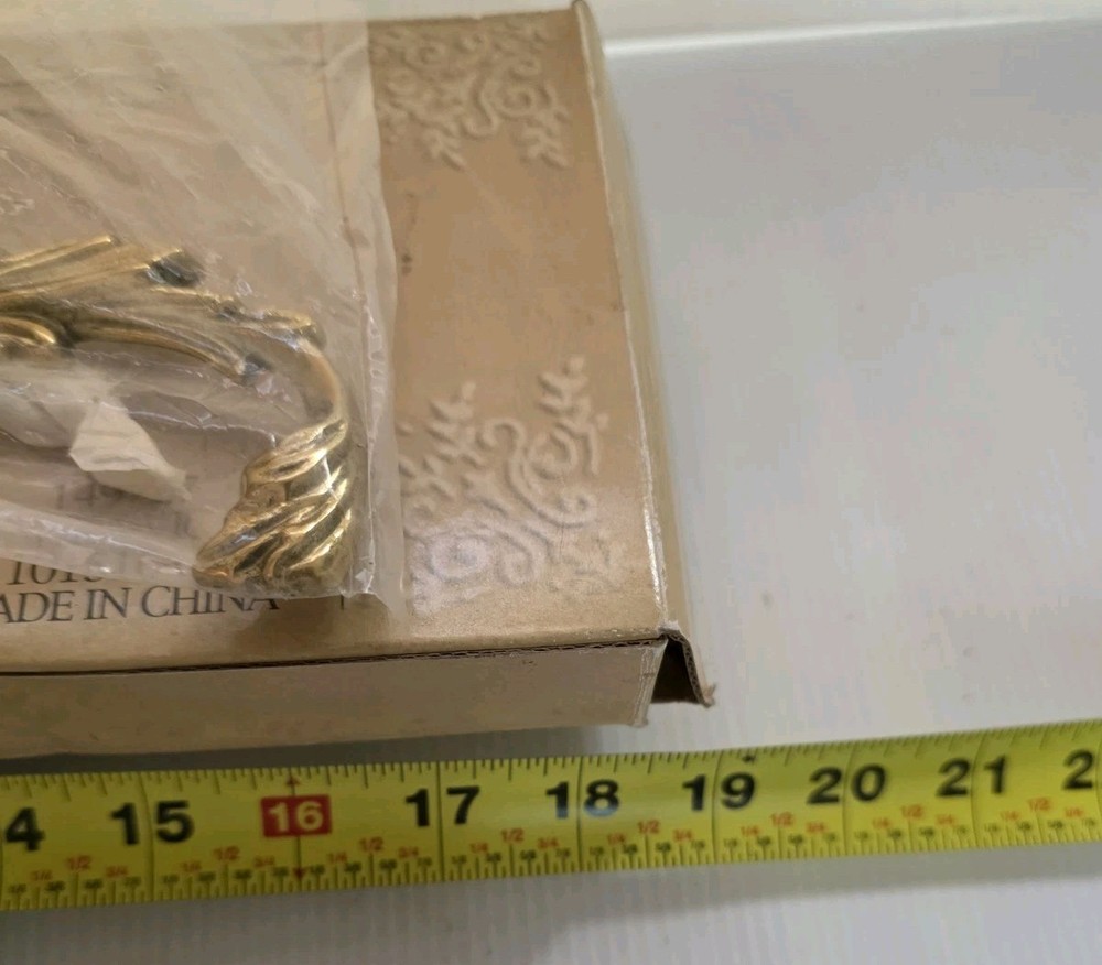 Solid Brass Victorian Scroll Wall Accent 2 Two Open Pediment Decorations NEW