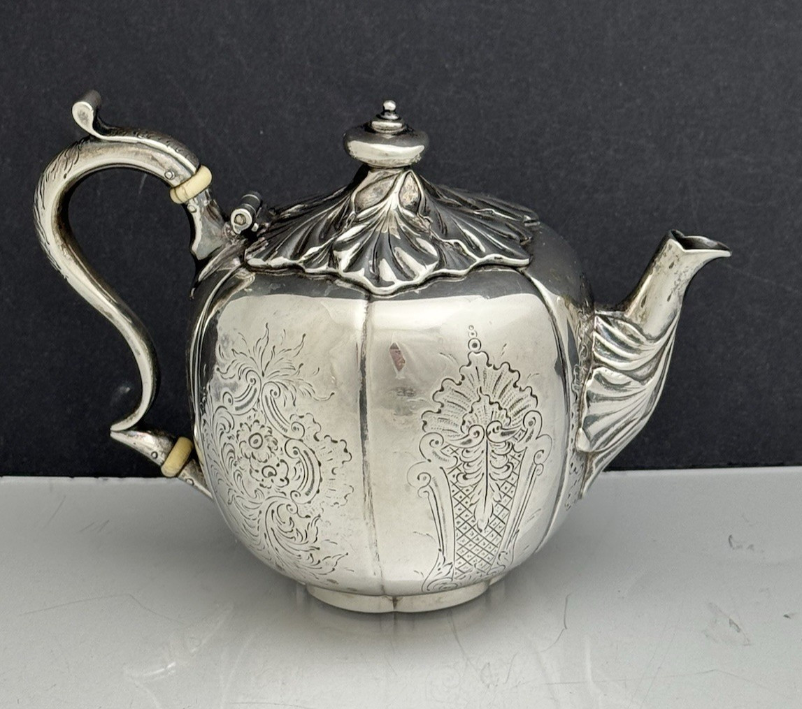 Rare William Adams New York Coin Silver Bachelor Teapot c1840