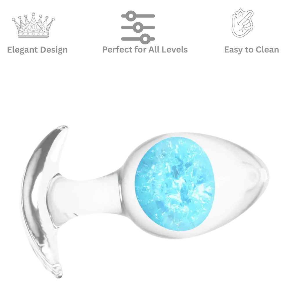 Liquid Silicone Anal Butt Plug w/ Internal Glass Core Backdoor Play Medium